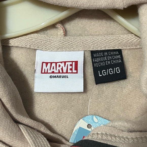 DISNEY MARVEL MENS HOODED SWEATER SIZE LARGE New With Tags - Picture 7 of 9
